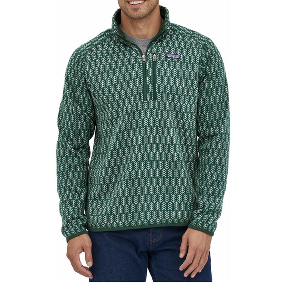 Patagonia Better Sweater 1/4 Zip Pullover Green Pine Fleece Rare Size XXL